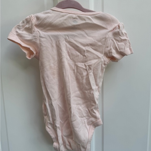 Cloud Island 12M Girls Blush Pink 'Loved' Short Sleeve Onesie Bodysuit - Picture 4 of 4